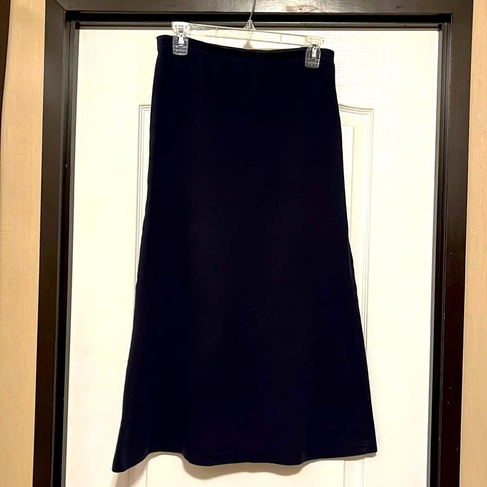 PARADOX navy blue 100% cotton skirt, elastic waist, size S.
